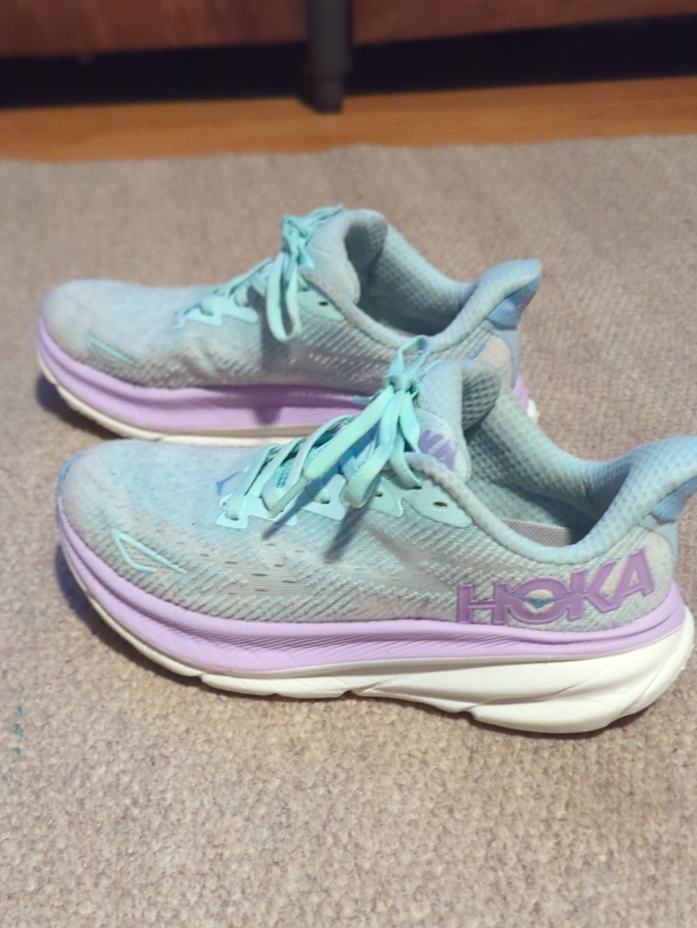 Size 6B - Hoka One One HOKA Clifton 9 Wide Sunlit Ocean Lilac Mist W